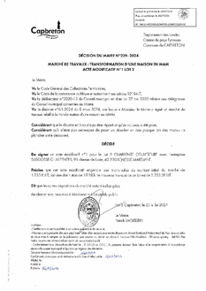 N°229-2024 DECISION Marché de travaux avec l'entreprise SUSCOSSE CHARPENTES - Transformation d'une maison en MAM - Acte modfificatif n°1 lot2